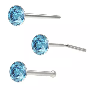 Single Stone Jeweled 925 Sterling Silver Nose Pin