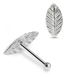Solitary Leaf 925 Sterling Silver Nose Stud