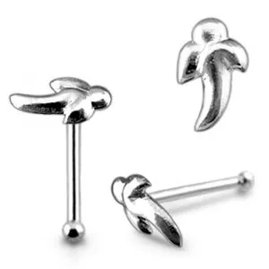 Haunted Chic Embossed Ghost 925 Sterling Silver Nose Stud