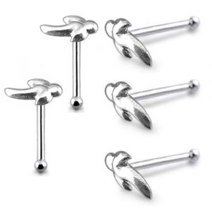 Haunted Chic Embossed Ghost 925 Sterling Silver Nose Stud