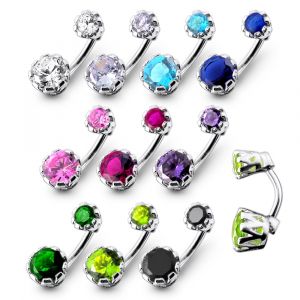 Jeweled Spinal Belly Button Bar