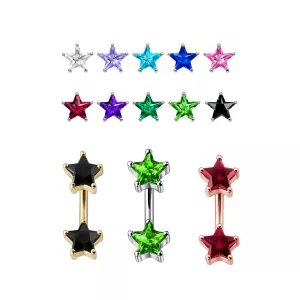 Twin Stars Spinal Belly Button Ring