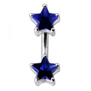 Twin Stars Spinal Belly Button Ring