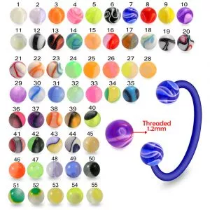 Bio-Flex UV Ball End Circular Horseshoe Barbells