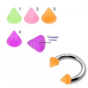Eyebrow Piercing SS Ring With UV Fancy Faded Color Cone