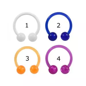 UV-Acrylic Heavy Gauge 18Gauge Circular Barbell Ring Piercing