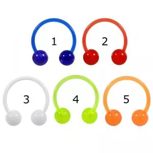 UV-Acrylic Heavy Gauge 18G Circular Barbell Ring Piercing