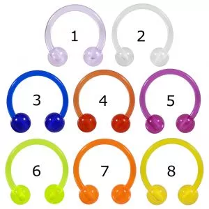 UV-Acrylic Circular Barbell Ring 14G Heavy Gauge piercing