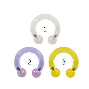 UV-Acrylic Heavy Gauge piercing with 4G Circular Barbell Ring