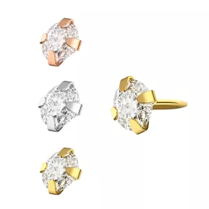 Clear CZ Jeweled 925 Sterling Silver Push Fit Accessories