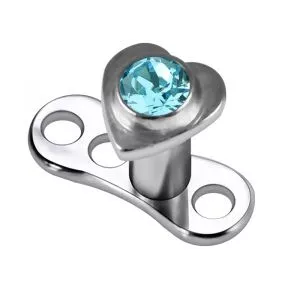 Jeweled Heart Top Dermal Anchors
