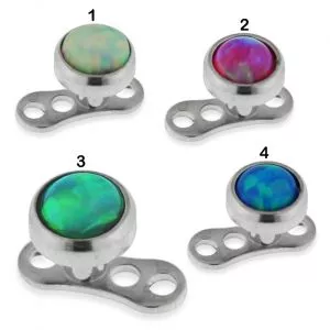 Opal Stone Top Dermal Anchor Piercings