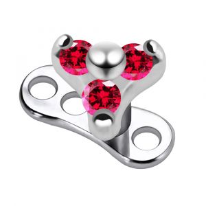 G23 Grade Titanium Trinity Jewelled Micro Dermal Anchor