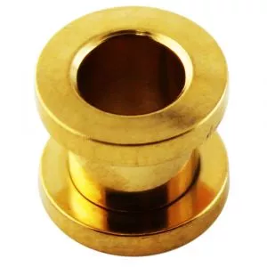 Gold Anodized Screw Fit Ear Flesh Tunnel