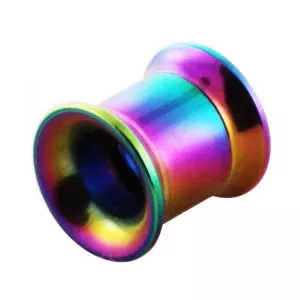 Rainbow Internally Threaded Ear Flesh Tunnel