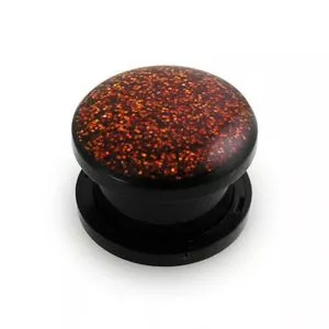UV Red Color Glitter Screw Fit Ear Flesh Tunnel