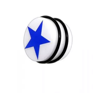 UV Fancy Blue Star Ear Stud With O Ring