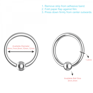 EO Gas Sterilized 316L Surgical Steel Captive Bead Rings