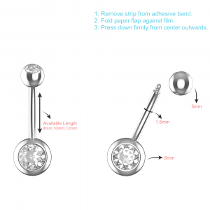 EO Gas Sterilized 316L Surgical Steel Double Jeweled Belly Banana Ring