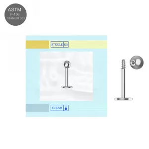 EO Gas Sterilized G23 Grade Titanium Labret with Ball