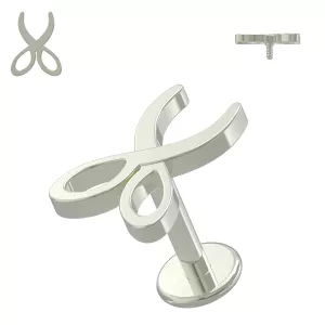 316L Surgical Steel Scissor Internally Threaded Tragus Helix Cartilage Piercing