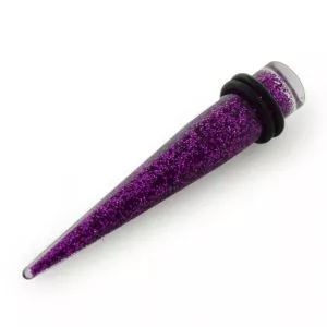 Purple Glittering Straight Ear Stretcher