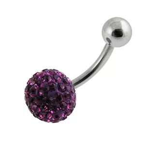 Banana Bar With Preciosa Crystal Stone Belly Ring