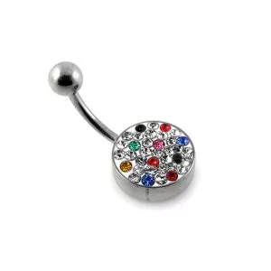 preciosa Crystal stone Belly Ring Body Jewelry with Glue steel Base