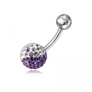 Mix Color Crystal stone 316L SS Banana Body Jewelry Navel Ring