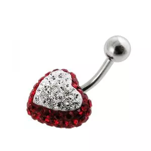 Crystal stone Heart Belly Body Jewelry Ring FDBLY322