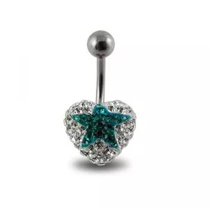 Crystal stone Star Navel Ring In Surgical Steel  FDBLY354