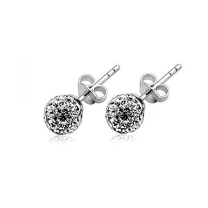 Crystal stone Ball Ear Stud