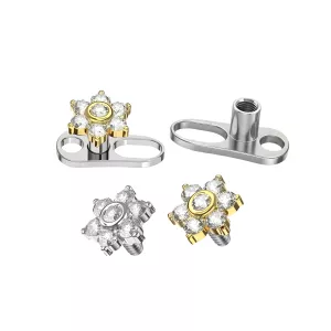 G23 Grade Titanium 7 Petals Flower Design Dermal Anchor