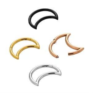 Titanium G23 Small Moon Hinged Clicker Ring