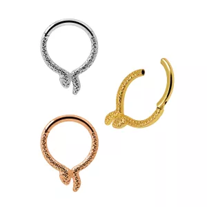 G23 Grade Titanium Snake Design Segment Clicker Ring