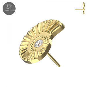 ASTM F-136 Titanium Nautilus CZ Threadless Top – Universal 18G/16G Fit