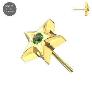 Implant-Grade Titanium Star CZ Threadless Push-In Top | ASTM F-136