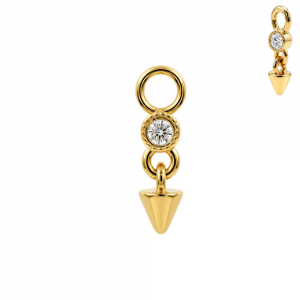 316L Surgical Steel CZ Spike Dangle Charm for Hinged Clickers | Fits 20G, 18G & 16G