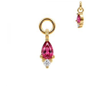 316L Surgical Steel Pink Pear Drop CZ Charm for Hinged Clickers | Fits 20G, 18G & 16G