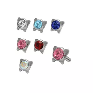 Jeweled Butterfly Dermal Anchor Tops