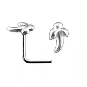 925 Silver Flame L-Bend Nose Stud
