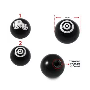 Dice and Swirl Painted With Black UV Ball