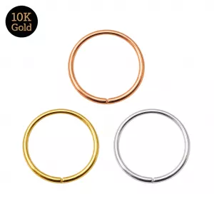10K Gold Seamless Nose and Cartilage Hoop Ring