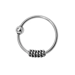 925 Sterling Silver Bali Style Oxidized Tribal Hinged Segment Nose Ring