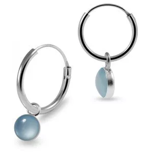 925 Sterling Silver Dangling Round Enamel Filled Nose Hoop Ring