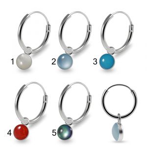 925 Sterling Silver Dangling Round Enamel Filled Nose Hoop Ring