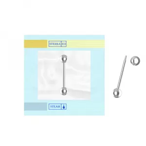 EO Gas Sterilized 316L Surgical Steel Tongue Barbell with Ball