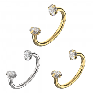 316L Surgical Steel Circular Barbell with CZ End