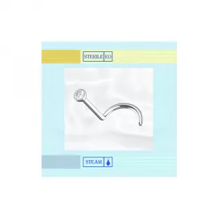EO Gas Sterilized 316L Surgical Steel Jeweled Bent Nose Screw