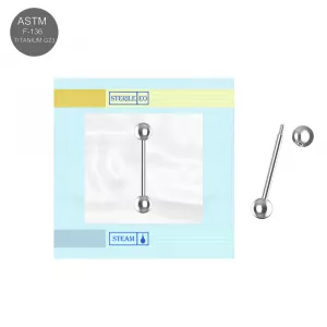 EO Gas Sterilized  G23 Grade Titanium Tongue Barbell with Ball